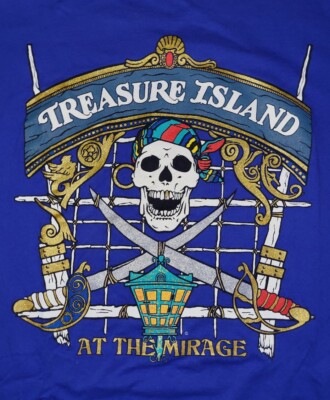 Vintage Treasure Island at The Mirage Las Vegas Pirate Skull Snapback Hat Khaki Vintage Treasure Island At The Mirage Snapback Hat Cap Las  main image 2
