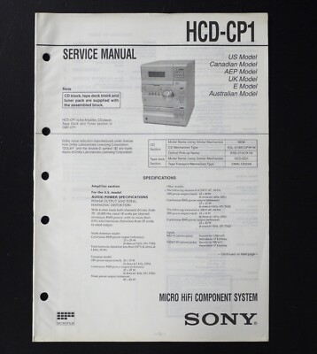 Original SONY HCD-CP1 HiFi-System Service Manual / Service Anleitung S-4