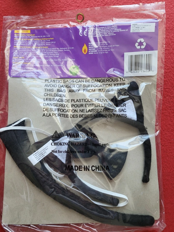 Kit de accesorios de gato disfraz infantil rubíes Foto 3 de 3