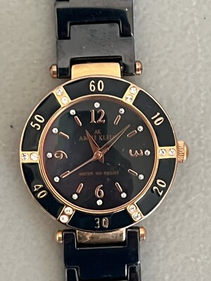 Vintage Anne Klein Womens Watch Black/ Rose Gold 10/9416 | eBay