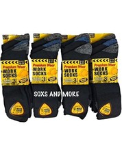 12 PAIRS MENS COTTON HEAVY DUTY THICK WORK BOOT SOCKS * SIZE UK 6-11 • EU 40-45 