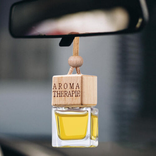 Car Air Freshener Perfume Square Cap Car Aromatherapy Pendant (Yellow - Picture 1 of 10