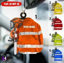 Personalized Arborist Uniform Flat Acrylic Ornament for Him, Cutting Saw Decor