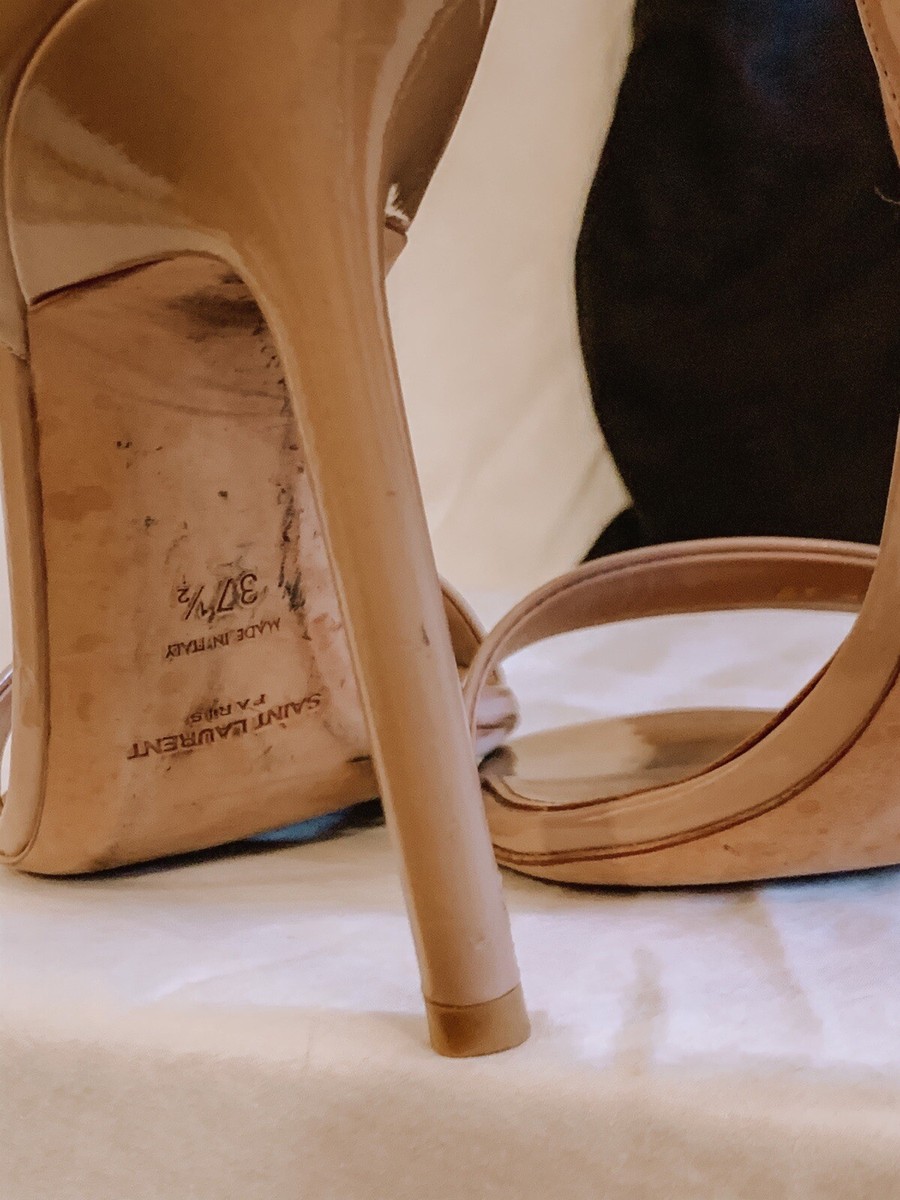 saint laurent amber patent leather sandals