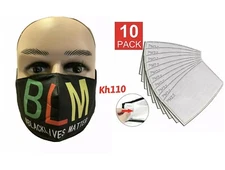 BLACK LIVES MATTER Washable Face Mask w/ Option PM2.5 Filter Insert