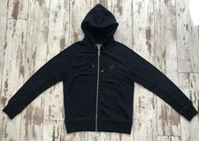 Image of £160 AW20 Authentic Belstaff Navy Indigo Dyed Zipped Hooded Sweatshirt XS-XXXL