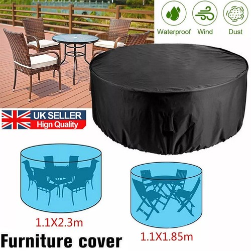 Round Furniture Cover Heavy Duty Waterproof Outdoor Garden Patio Table