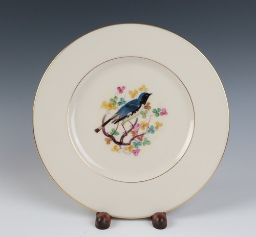 12er Set Vintage Lenox handbemalt Jan Nosek Vogel Teller Salat Dessert Porzellan - Bild 2 von 18