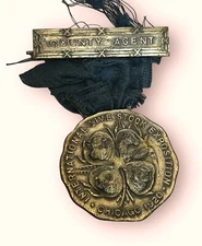CHICAGO 1920 ~ International Livestock Exposition Medal Ribbon Lapel Pin RARE