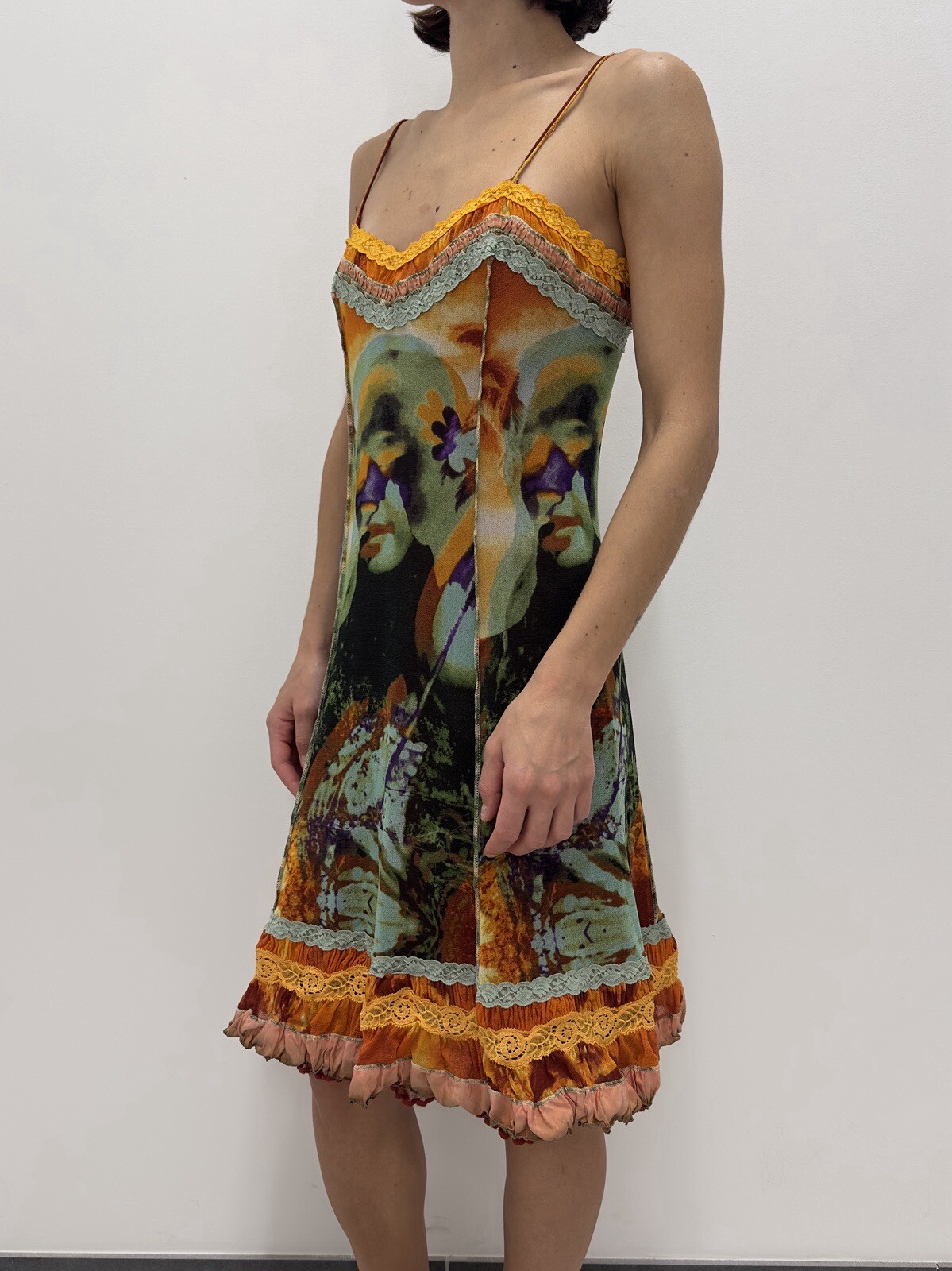 Jean Paul Gaultier 2000 Maille Vintage Mesh Multicolor Double Dress Size S image 4