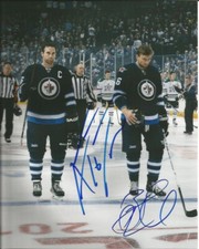ANDREW LADD BLAKE WHEELER dual signed 8x10 photo WINNIPEG JETS