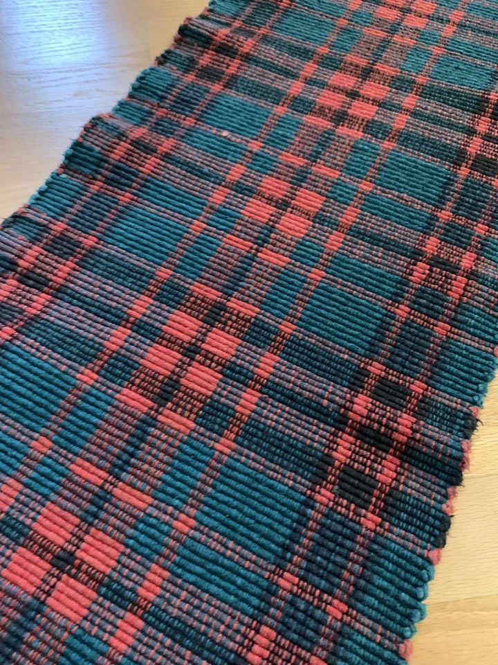 Vintage Crate & Barrel Holiday Plaid Check Table Runner 94” - 96” Long Christmas - Image 3 of 4