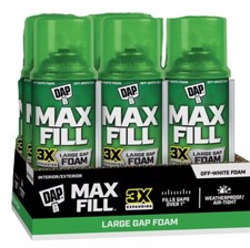3 DAP Max Fill 12oz 3X Expanding Large Gap Foam Sealant OFF WHITE 12 OUNCE CAN