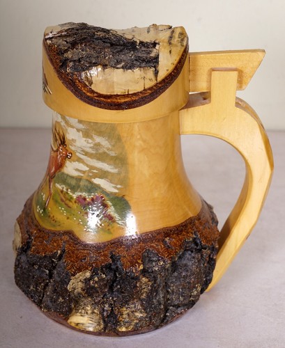 Jagdlicher Bierkrug aus Holz - Picture 4 of 4