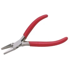 Slim Flat Nose Pliers with Rubber Grip Handles, 3/16" Square tips 4.75" long