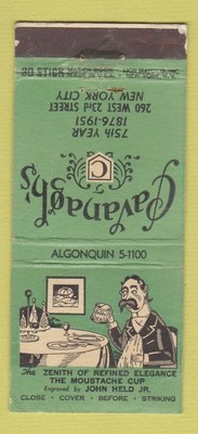 Matchbook Cover - Cavanagh's New York City 1951 WEAR 30 Stick