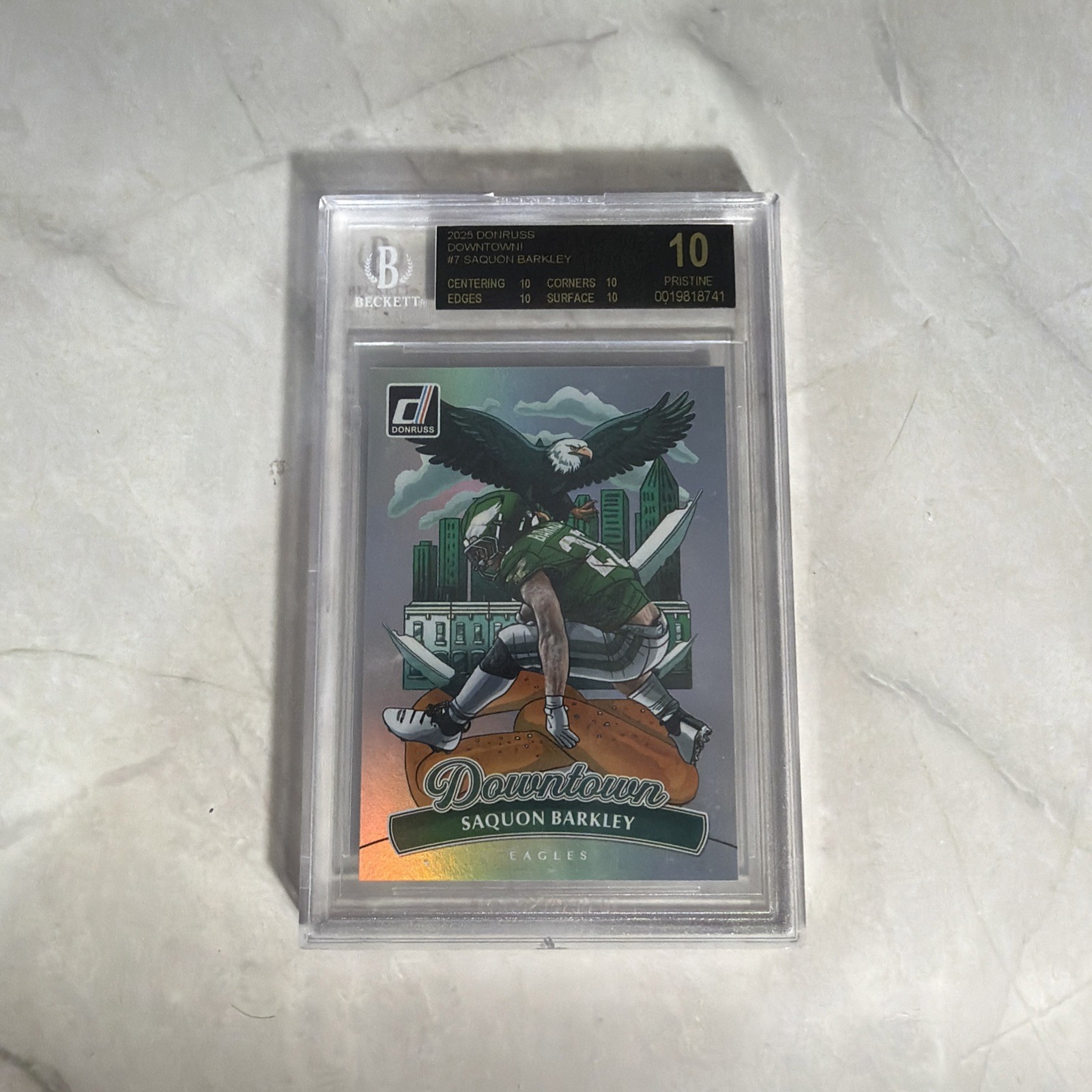 2025 Donruss Downtown! Saquon Barkley #7 BGS 10 Black Label RARE EAGLES