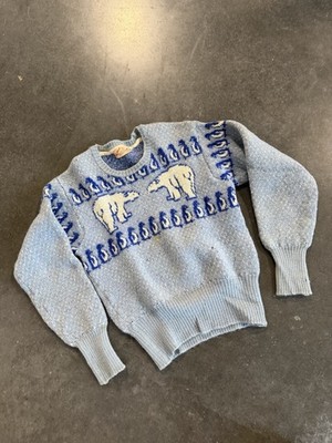 Vintage 1940 s  Jantzen  Polar Bear and Penguin Wool Rockabilly Sweater Size M
