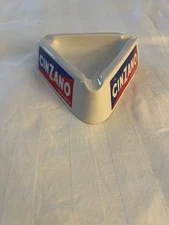 Vintage CINZANO VERMOUTH Triangle 5" Ceramic Ashtray Made in Italy