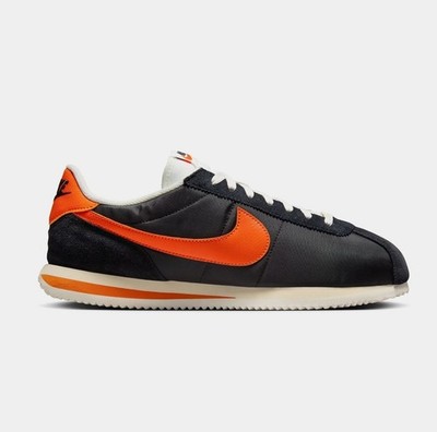Nike Cortez Textile Black Safety Orange Sail Mens Size 8.5 HF0263-003 New 