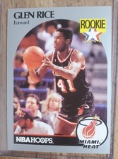 1990-91 NBA Hoops #168 Glen Rice Rookie Miami Heat Michigan Wolverine