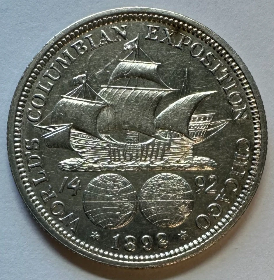 1892 Columbian Commemorative Half Dollar, Uncertified, NR. - Image 2 of 2