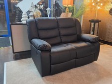 2 Leather Recliner Sofa Set with Cupholders – Leather Manual Recliner Sofas
