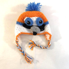 Hand Knitted Winter Beanie Ear Flap Toboggan Hat for Baby Multi Color Face