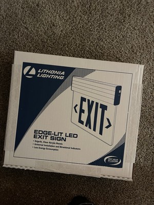 Lithonia Lighting -EDG W 1 RW M6- Edge Lit Exit Sign (RED)