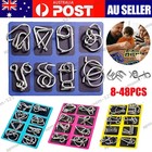 8-48x Classic IQ Metal Puzzle Brain Teaser Disentanglement Wire Puzzles Game Toy