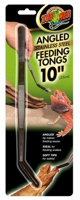 Zoo Med Angled Stainless Steel Feeding Tongs 10 