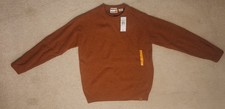 NWT 85 Timberland Lambswool Blend Crewneck Sweater: Men Large- Orange Heather