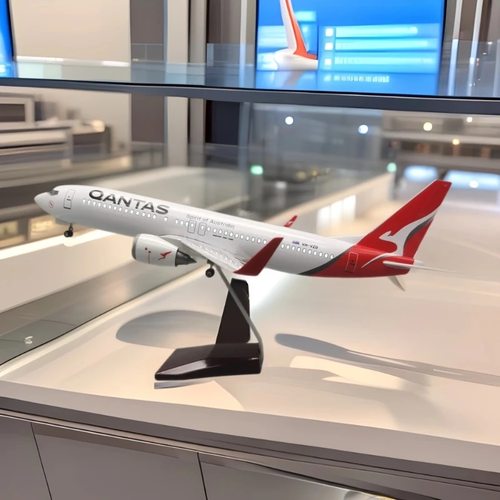47Cm 1/80 Scale B737 Australia Qantas Airlines Model Airplane Diecast Resin with - Picture 2 of 14