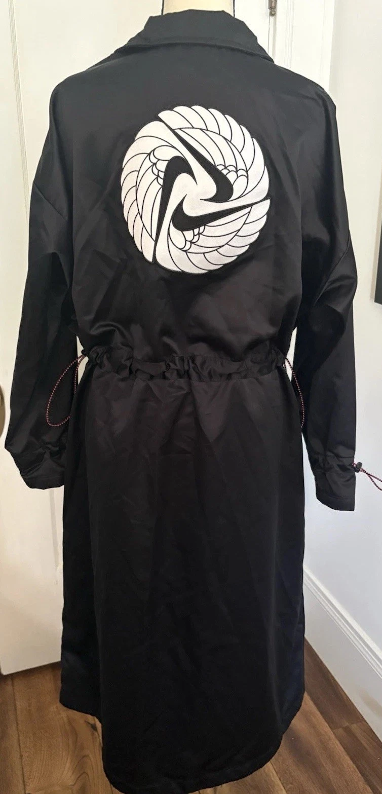Nike Icon Clash Black Satin Jacket Womens XS Harajuku Sukeban Rebel Streetwear - product detail image 5