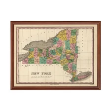 Old Map of New York 1824 - Vintage New York Art