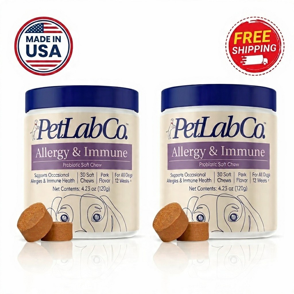 2 PACK PetLab Co. (PetLabCo.) Allergy & Immune Probiotic Soft Chew For Dogs, New
