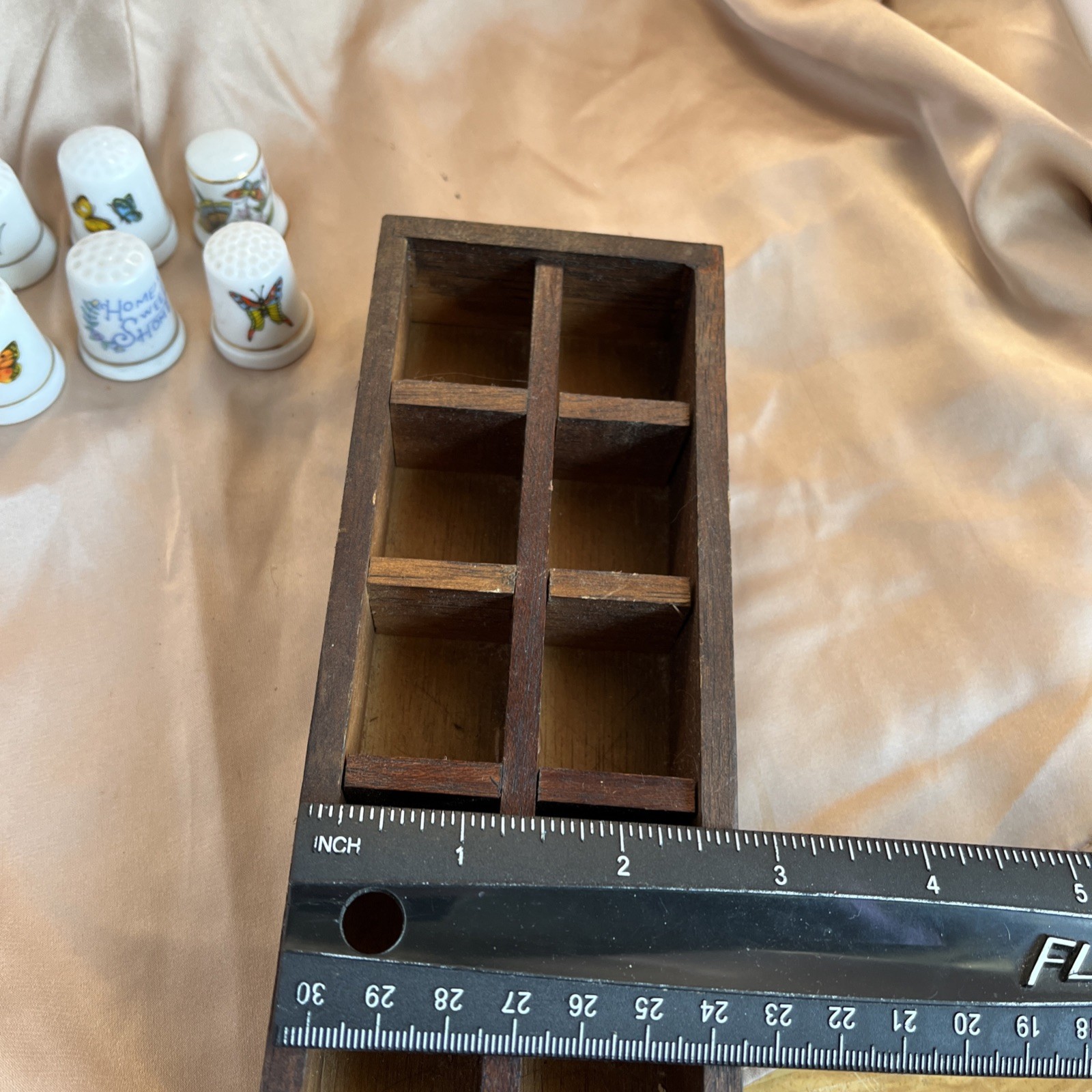 Vintage Butterfly & Flower Thimble Collection And Display Shelf