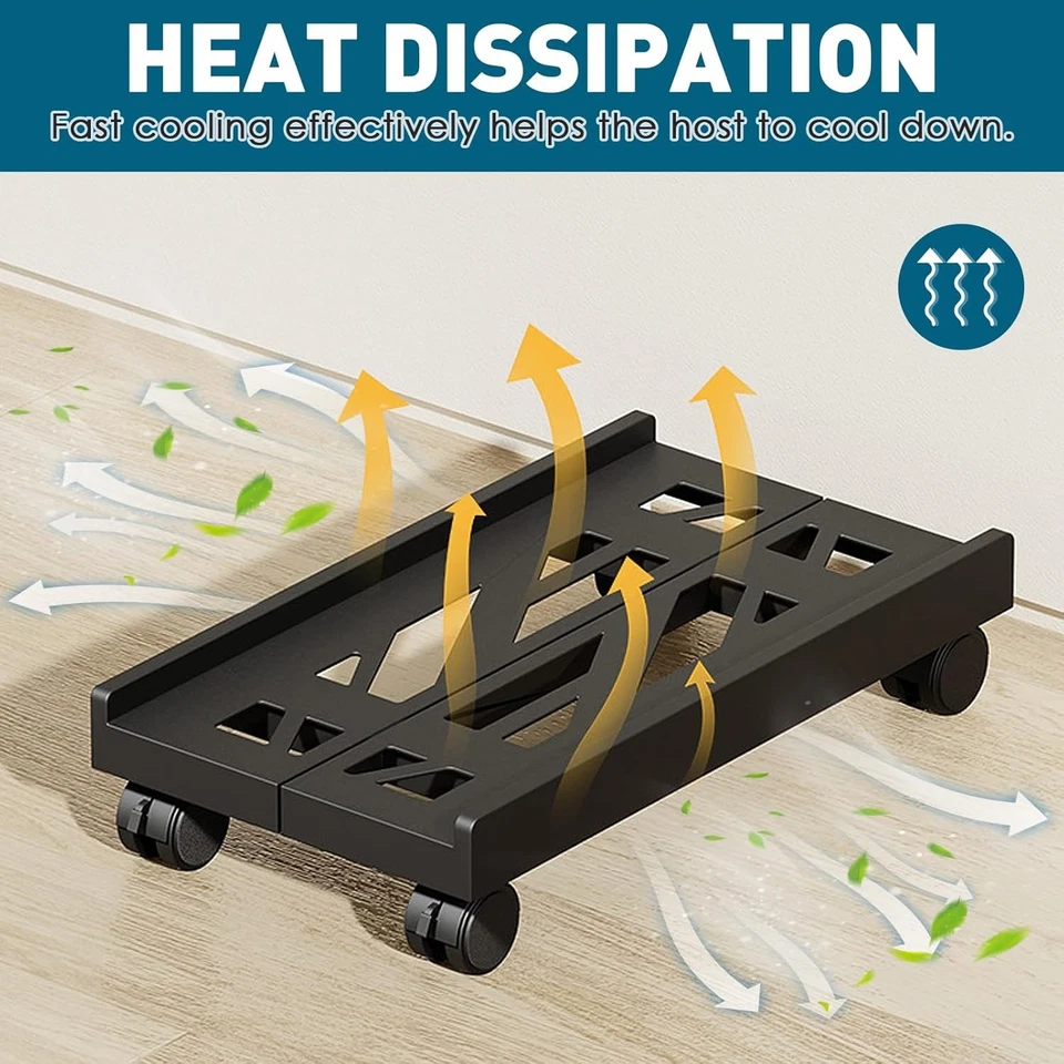 Computer PC Ständer Mobiler CPU Halterung Tower Rollwagen Verstellbare CPU-Wagen - Bild 4 von 4
