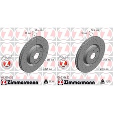 2x ZIMMERMANN SPORT BREMSSCHEIBEN 345mm GELOCHT VORNE passend für AUDI A4 A5 A6 