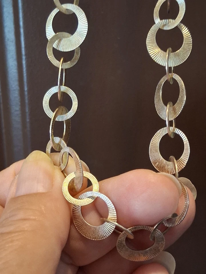 Sterling Silver 36" Chain Necklace With Matching Earrings *EUC* - Image 4 of 4