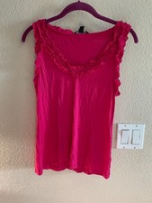 Banana Republic Pink Ruffled Tank Top Size M
