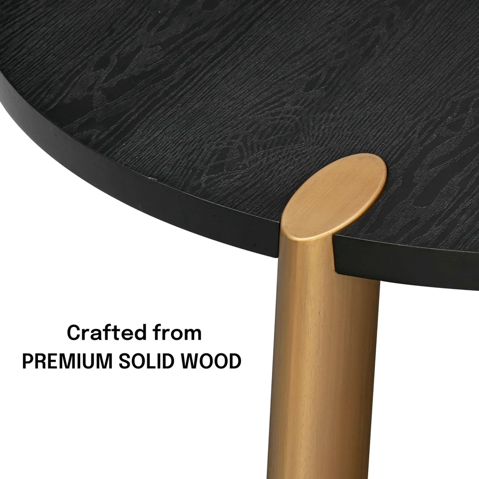 Mesa de centro redonda de madera boho tribase de 40 pulgadas para sala de estar y comedor - Wa... Foto 3 de 4