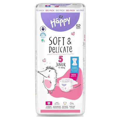 bella baby Happy Windeln BIG PACK in den Größen 1-6 Größe 5 Junior 11-18 kg 52