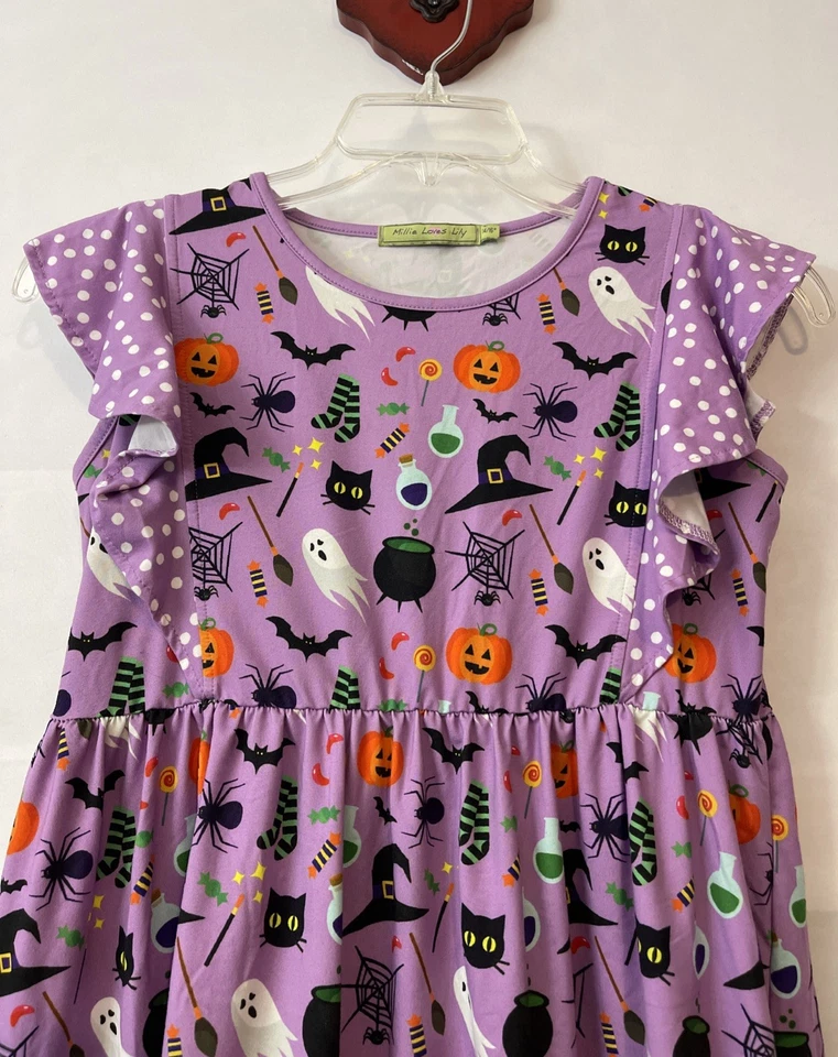 Millie Loves Lily Niñas 14/16 Púrpura Halloween Volantes Vestido Boutique! A6537 Foto 3 de 4