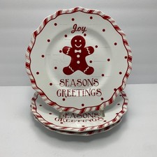 Pier 1 Humbolt Gingerbread Man Plates | 8.5 in | Christmas Holidays | Set of 3