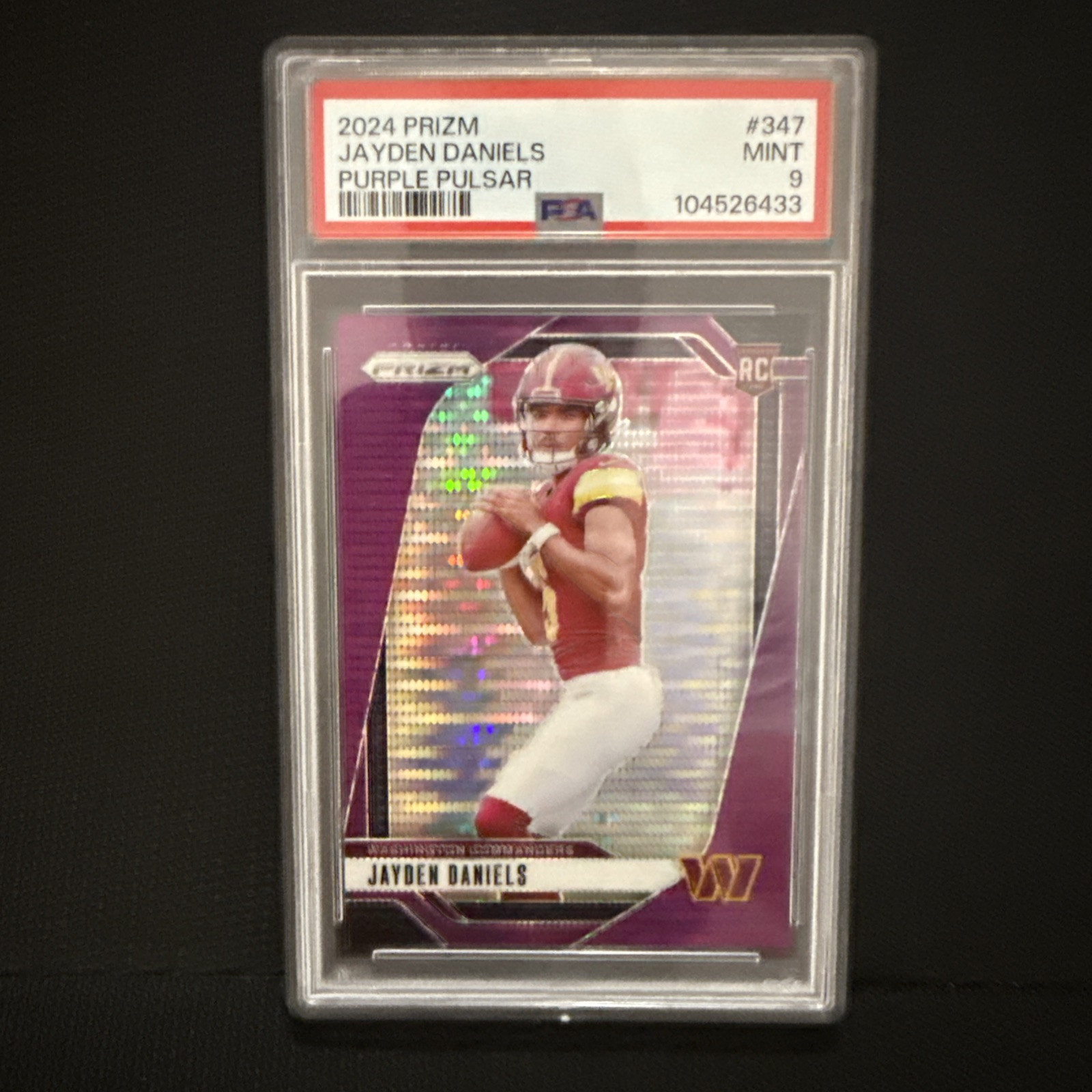 2024 Panini Prizm Jayden Daniels RC #347 Purple Pulsar PSA 9 SSP