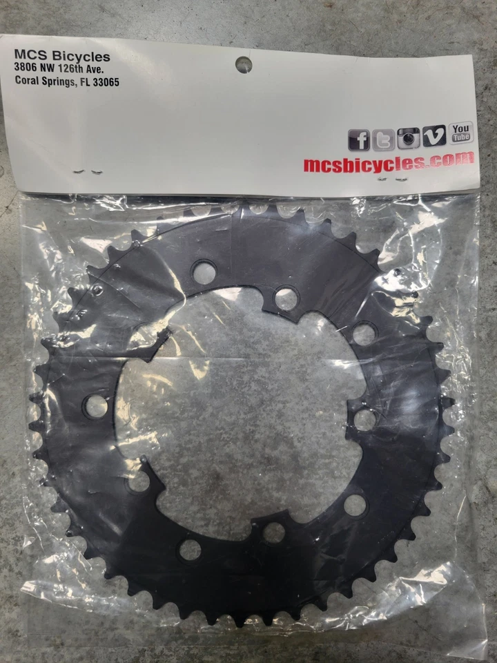 MCS 自行车 46T 黑色铝合金链条 BMX 110 毫米或 130 毫米美国制造全新 — 第 2/2 张图片