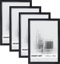 12x18 Frame 4 Pack,12x18 Poster Frame Without Mat,12 x 18 Wall Gallery Photo ...
