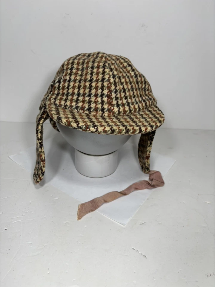 DE COLECCIÓN SOMBRERO AUTOHAT Marrón/Azul TWEED Pata de Gallo DEERSTALKER Caza SHERLOCK HOLMES SOMBRERO Foto 2 de 4
