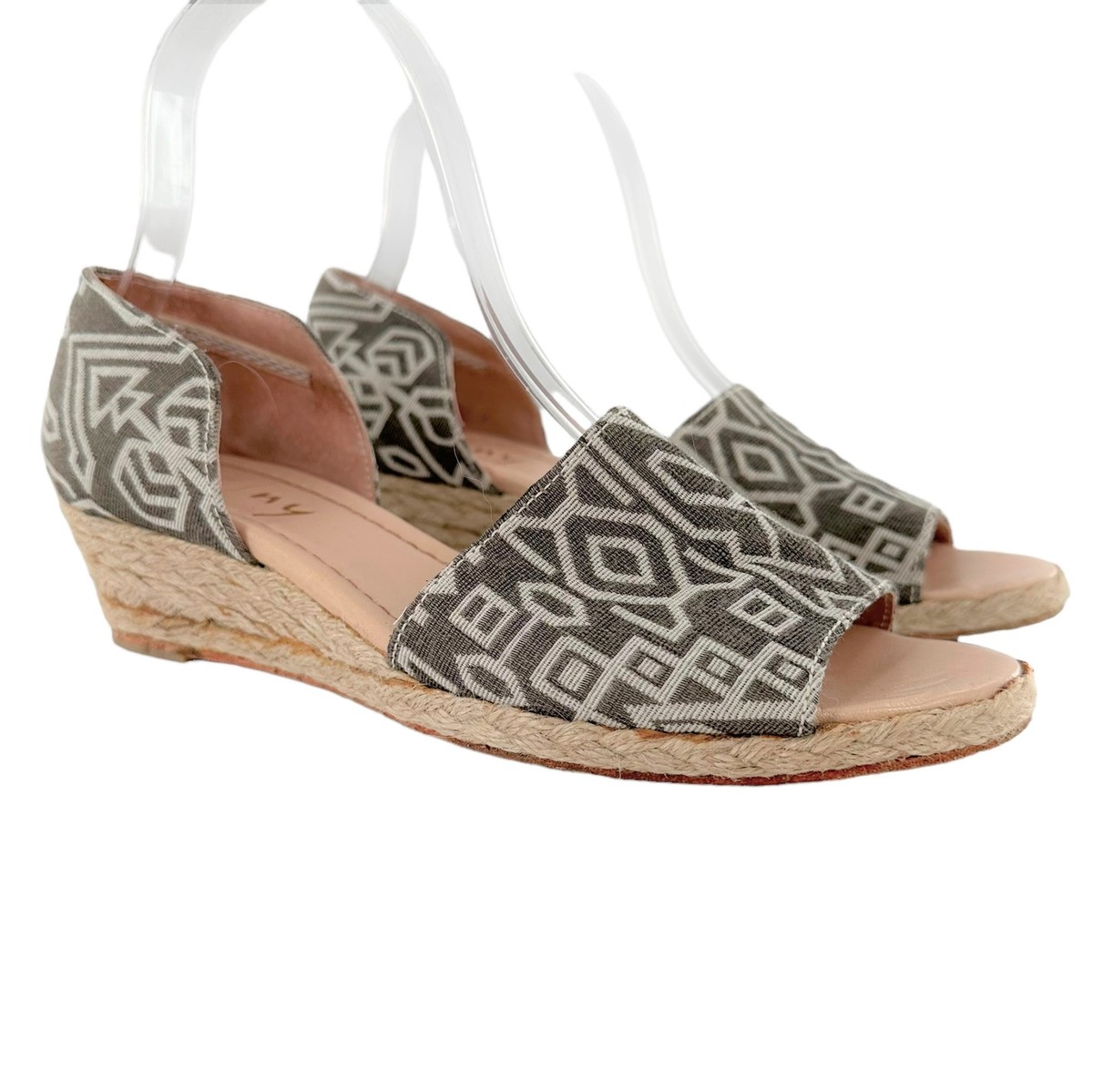 Quilted Crossover Espadrilles FS/NY Rapture Gray Geometric Print